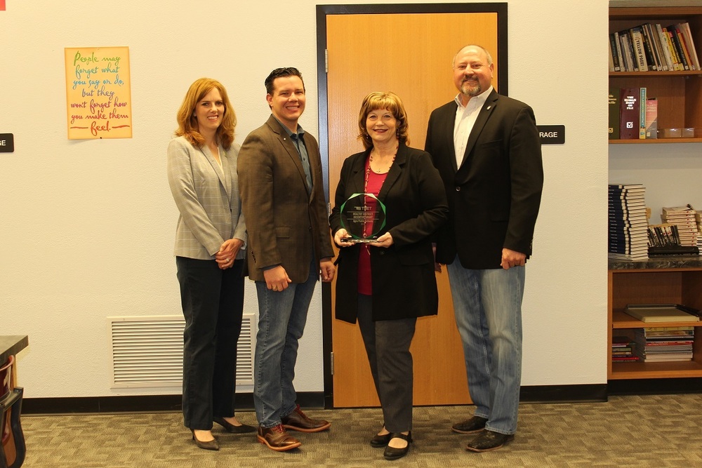 Dr. Anita Watkins accepting the TSET Award